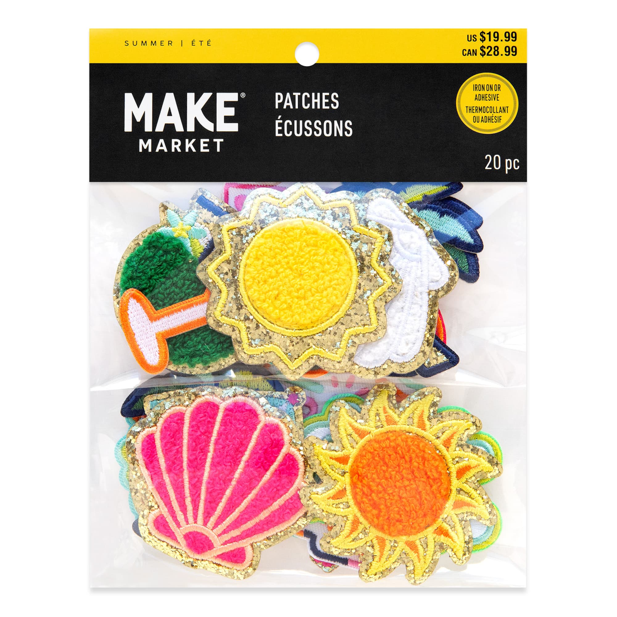 Summer Vibes Iron-On & Adhesive Embroidered Patch Set by Make Market®